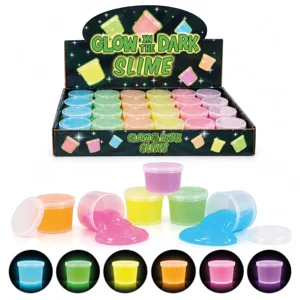 24 x Glow In The Dark Slime Tubs 4cm