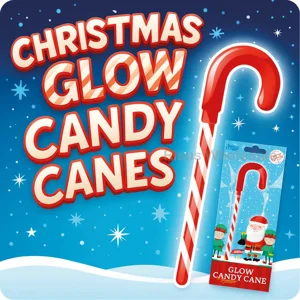 24 x Christmas Glow Candy Canes