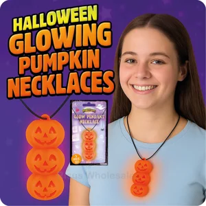 48 x Glowing Pumpkin Pendant Necklaces