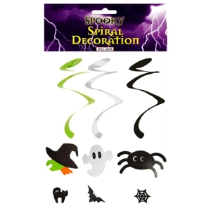 24 x Halloween Spiral Decorations 3pk