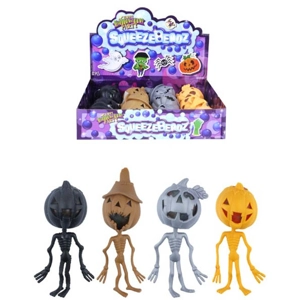 12 x Halloween Squishy Pumpkin Skeletons