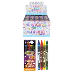 120 x Halloween Wax Crayons 4pk