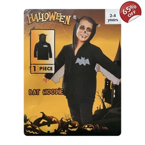 1 x Bat Hoodie Halloween Costume Age 2-4 Years
