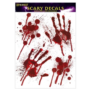12 x Halloween Bloody Hand Window Stickers