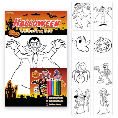 12 x Halloween Colouring Sets