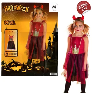 1 x Devil Dress Halloween Costume Age 7-10 Years