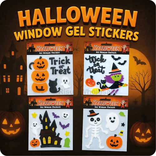 24 x Halloween Gel Window Stickers