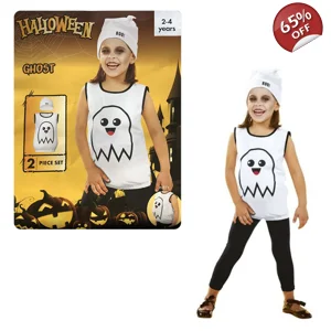 1 x Ghost Halloween Costume Age 2-4 Years