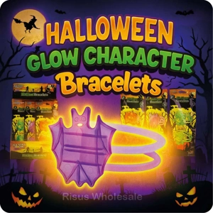24 x Halloween Glow Character Bracelets 2pk