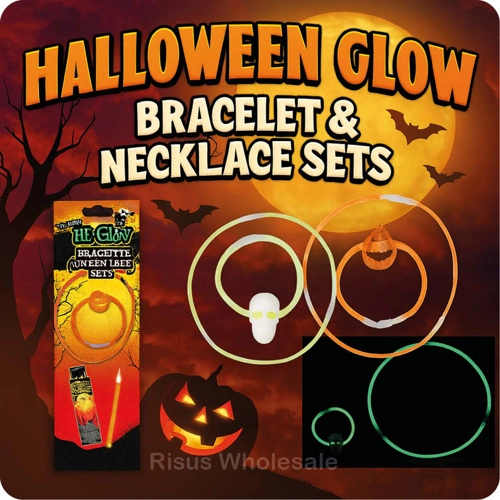 24 x Halloween Glow Bracelet & Necklace Sets