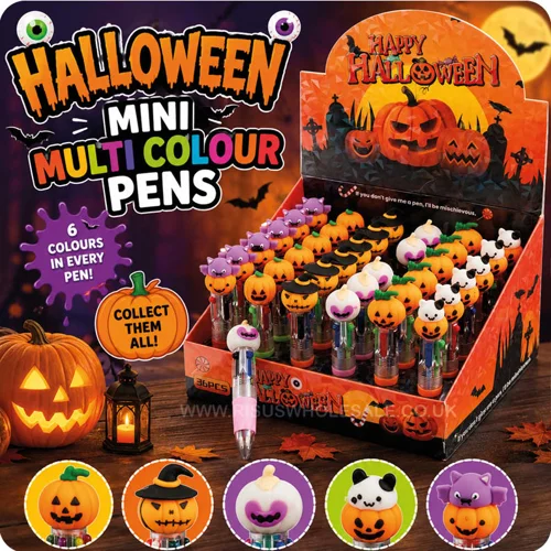 36 x Halloween Mini Multi Colour Pens
