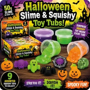 24 x Halloween Slime & Squishy Toy Tubs