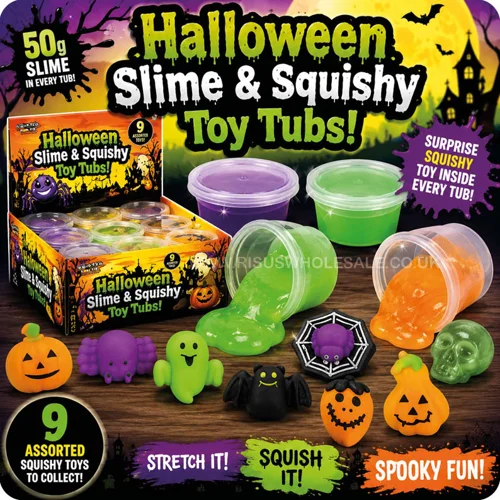 24 x Halloween Slime & Squishy Toy Tubs
