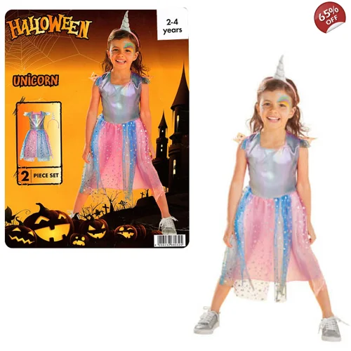 1 x Unicorn Halloween Costume Age 2-4 Years