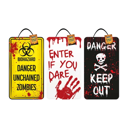 24 x Halloween Warning Plaques