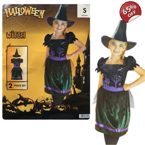 1 x Witch Halloween Costume Age 4-6 Years