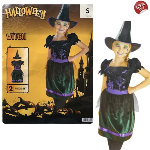 1 x Witch Halloween Costume Age 4-6 Years