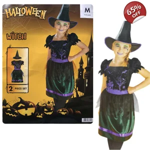 1 x Witch Halloween Costume Age 7-10 Years