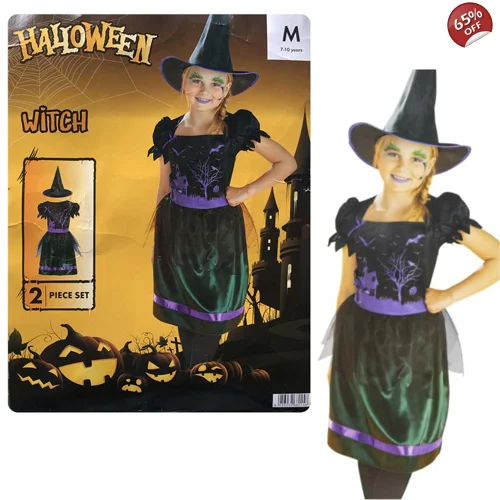 1 x Witch Halloween Costume Age 7-10 Years