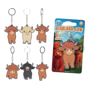 48 x Highland Cow 2d Keyrings