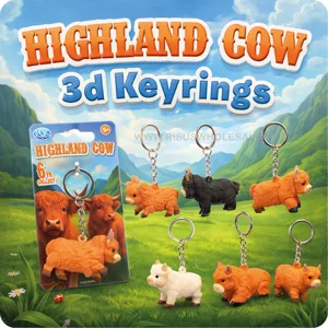 48 x Highland Cow 3d Keyrings
