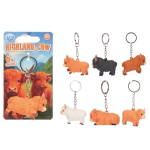 48 x Highland Cow 3d Keyrings