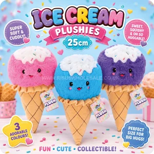 12 x Ice Cream Plushies 25cm