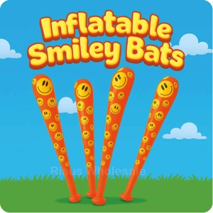 12 x Inflatable Smiley Baseball Bats 106cm