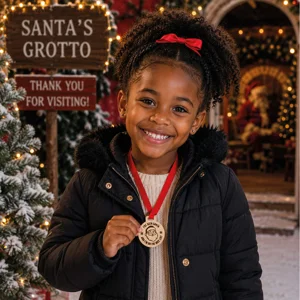 12 x I've Seen Santa Wooden Grotto Medals
