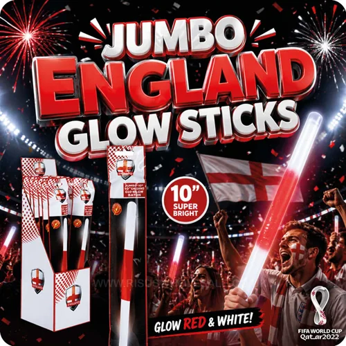 24 x Jumbo England Supporters Glow Stick