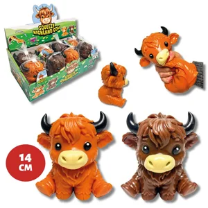 8 x Jumbo Squishy Highland Cows 14cm