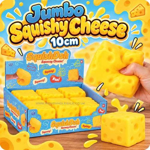 6 x Jumbo Squishy Cheese 10cm