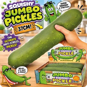 6 x Jumbo Squishy Pickles 37cm