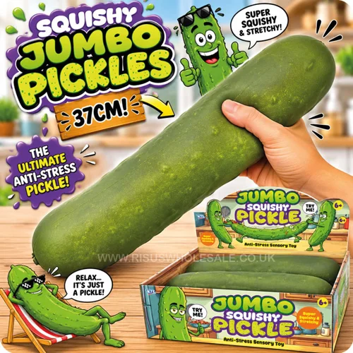 6 x Jumbo Squishy Pickles 37cm