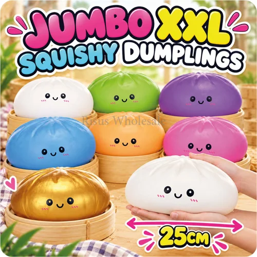 6 x Jumbo XXL Squishy Dumplings 25cm