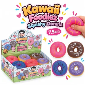 12 x Kawaii Foodiez Squishy Donuts 7.5cm