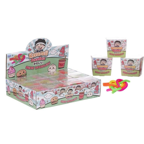 12 x Kawaii Neon Stretchy Noodles 4pk