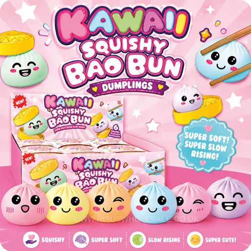 24 x Kawaii Squishy Bao Bun Dumplings 5.5cm