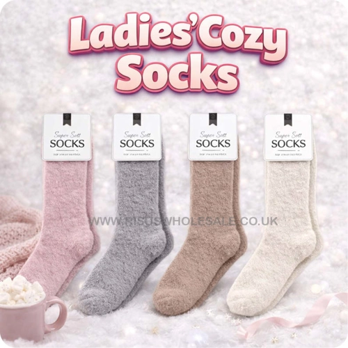 24 x Ladies Cozy Plain Socks