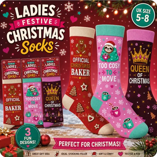 12 x Ladies Novelty Christmas Socks