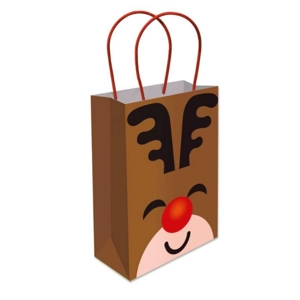 12 x Large Rudolph Gift Bags W/Handles