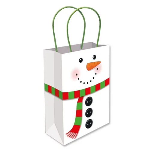 12 x Large Snowman Gift Bags W/Handles