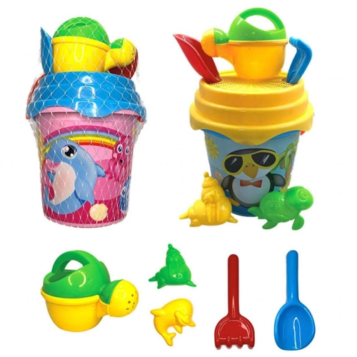 6 x Large Fish Design Beach Bucket Sets