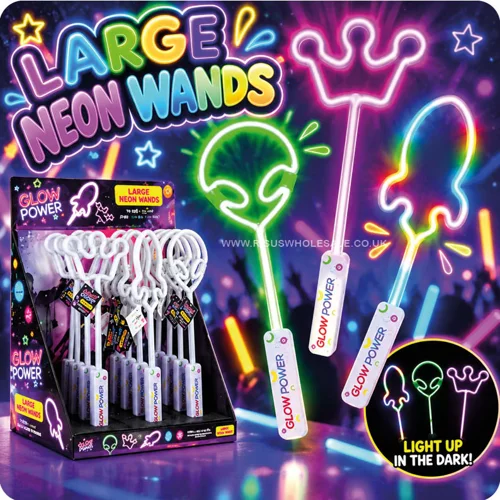 12 x Light Up Large Neon Wands