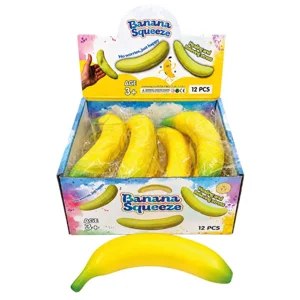 12 x Large Squishy Bananas 17cm