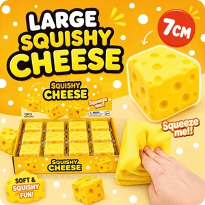 12 x Large Squishy Cheese 7cm