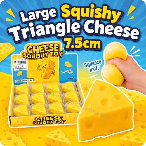 12 x Large Squishy Triangle Cheese 7.5cm