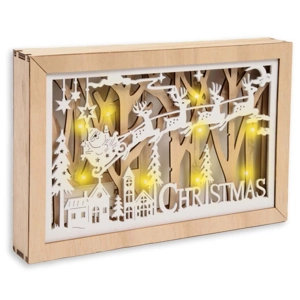 1 x Luxury Wooden LED Christmas Scene