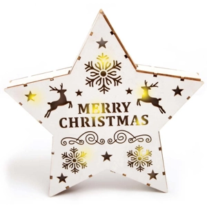 1 x Luxury Wooden LED Christmas Star