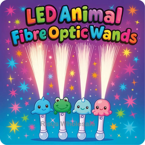 12 x LED Animal Fibre Optic Wands